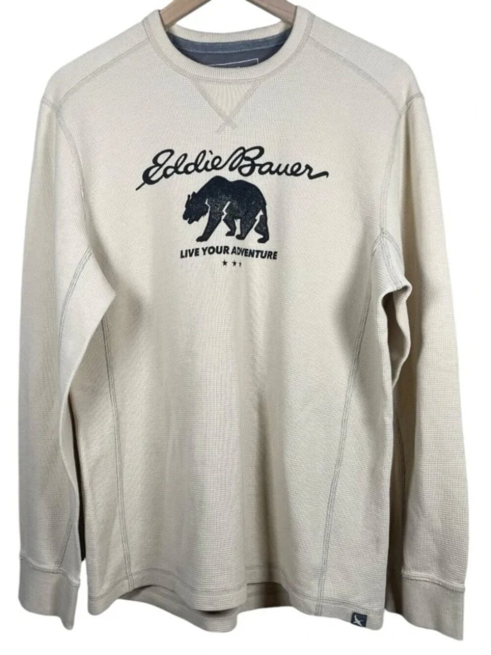 Eddie Bauer Men’s “Live Your Adventure” Bear Thermal Long Sleeve Shirt XLT  XL